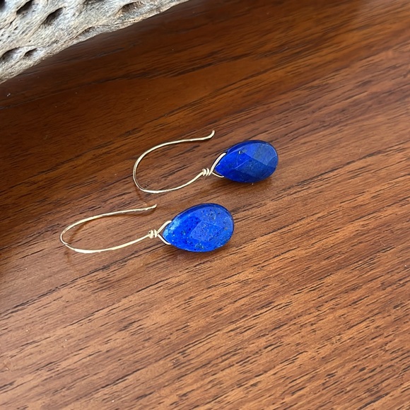 Hand crafted Lapis Lazuli Teardrop Earring - Picture 6 of 7